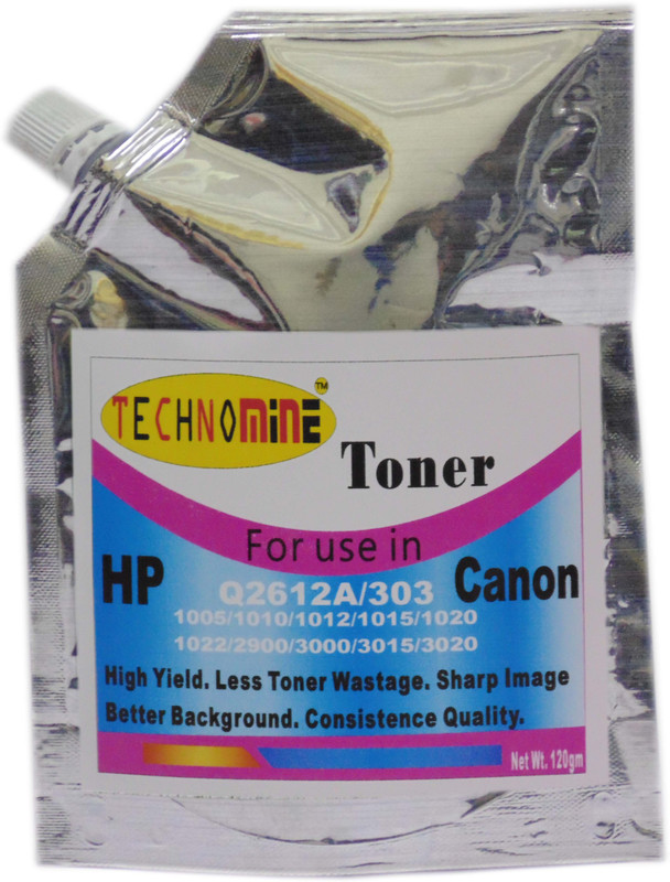 technomine HP Q 2612 A Refilling toner for HP 1005,1010,1015,1020,1018,Canon LBP 2900,3000,3015,3020 Single Color Ink Toner(Black)