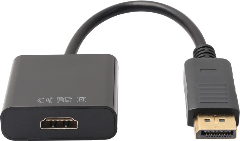 LipiWorld TV-out Cable Display port DP Male to HDMI Female m/f Adapter Cable- DP Male to HDMI Female(Black, For Laptop)
