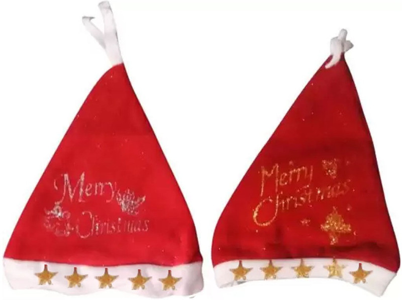kidzoo Merry Christmas 2 Caps For All Age Group Like a Hanging Snow Flake Pack of 2
