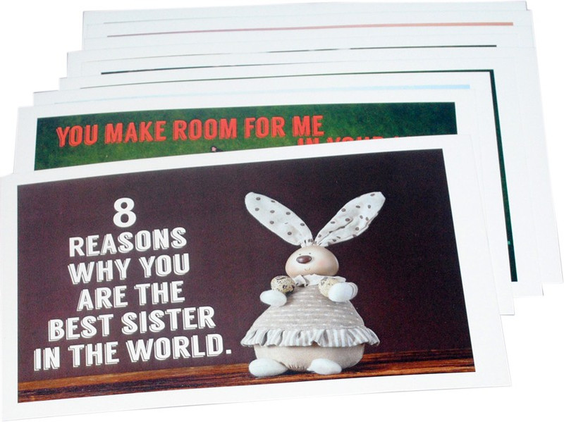 stawnch STAWNCH 8 REASONS WHY YOU ARE BEST SISTER IN THE WORLD(Sis to Sis) GIFT CARDS [SET OF 8 CARDS SIZE 6" X 3.5"] Greeting Card(Multicolor, Pack of 1)