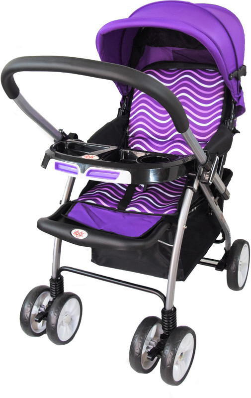 abdc kids BABY PRAM & STROLLER JET WAVE WITH REVERSIBLE HANDLEBAR Pram(Multi, Purple)