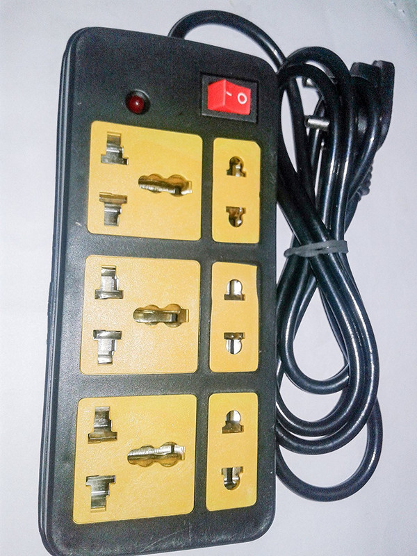 wowsome 6 PLUG WITH International Sockets, 6 Socket Surge Protector(Yellow, Black)