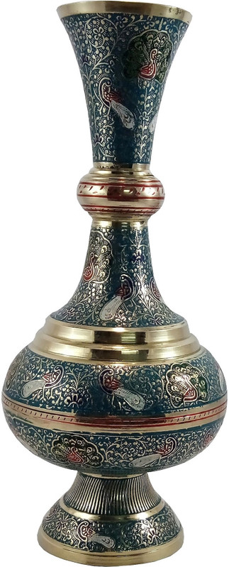 mozohub Brass Vase(12 inch, Multicolor)