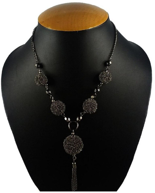 renaissance traders metal-latto Black Silver Plated Metal Necklace