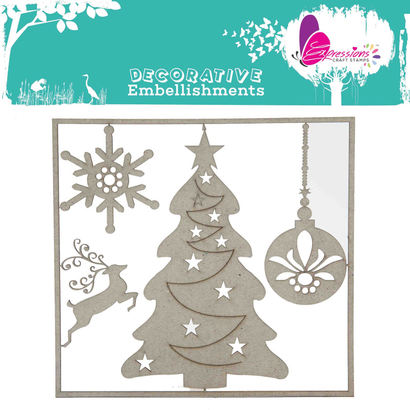expressions craft stamps Designer Christmas DIY Chipboard Embellishment Theme,  Scrapbook Kit(DIY)