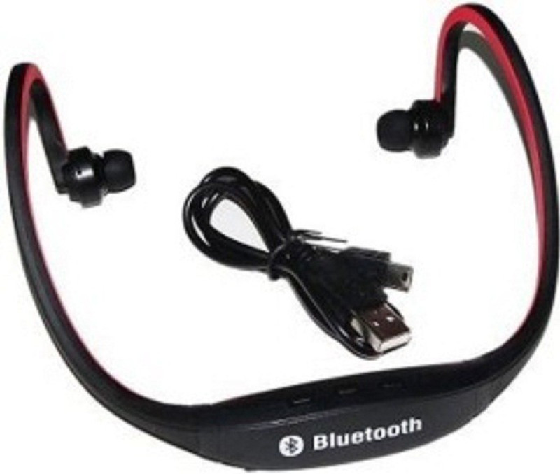 klassy Bluetooth Clip Wireless headphone Red-017 Bluetooth Headset with Mic(Red, In the Ear)