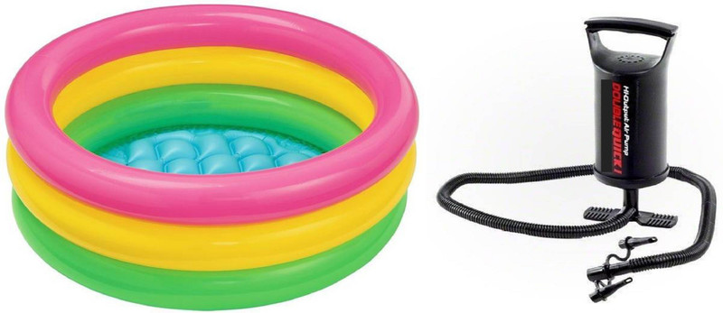 DINAARKAN 2 FEET BATH TUB CUM CIRCULAR POOL WITH AIR PUMP Inflatable Pool(Multicolor)