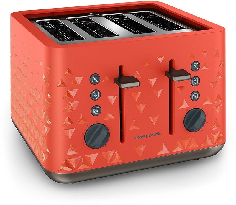 Morphy Richards Prism 4 Slice 2200 W Pop Up Toaster(Orange)