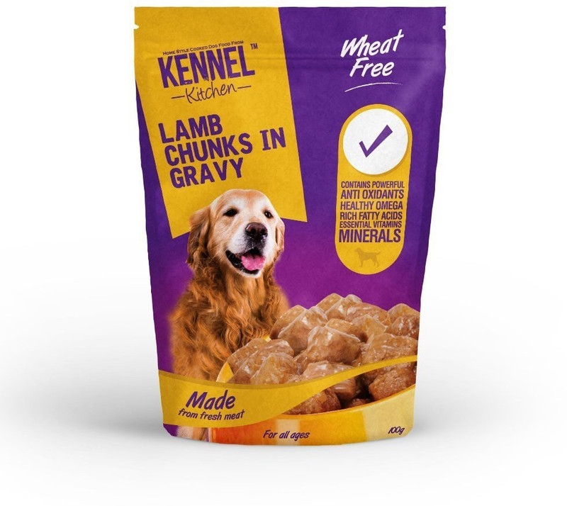 kennel kitchen Lamb Chunks in Gravy 100g (5 packs) Lamb 0.5 kg Wet Dog Food(Pack of 5)
