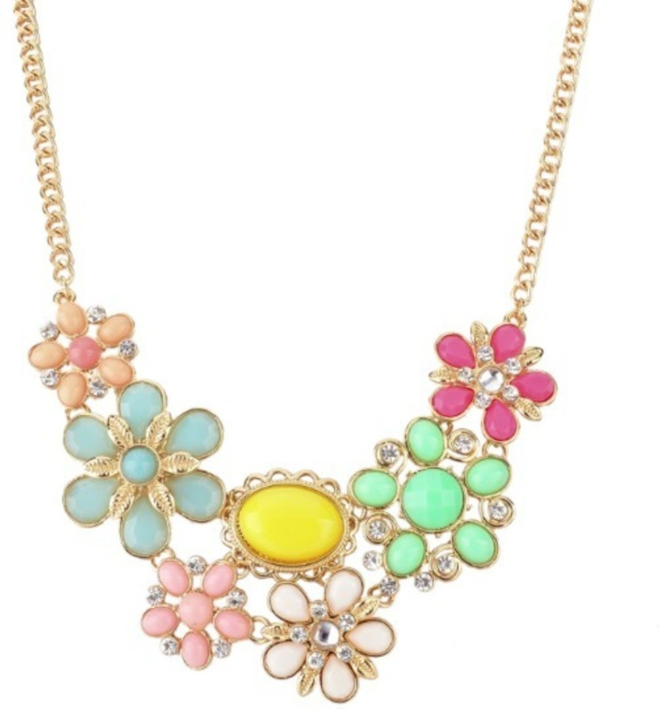 elefaschi Elefaschi Chunky Statement Floral Alloy Necklace Alloy Necklace