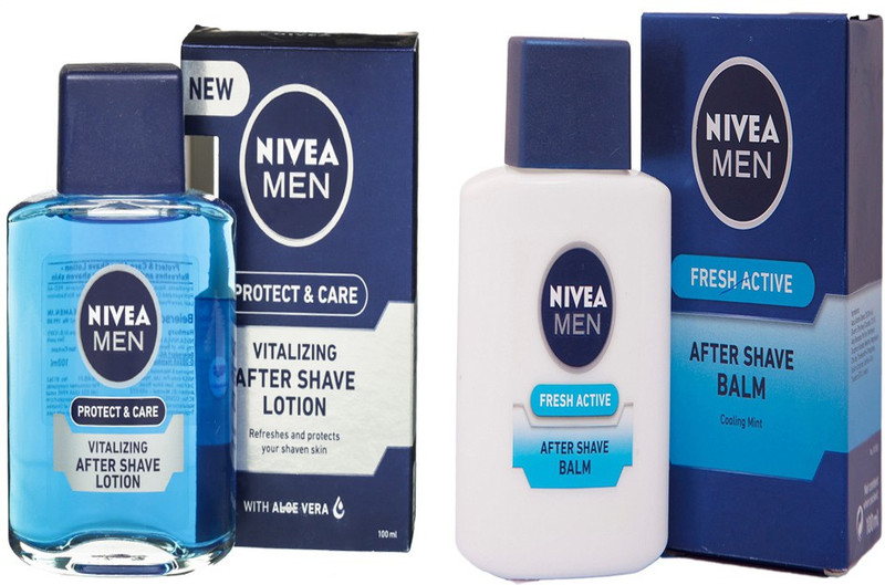 Nivea MEN FRESH ACTIVE AFTER SAVE BALM 100 ML + MEN PROTECT & CARE VITALIZING AFTER SHAVE LOTION 100 ML(100 ml)