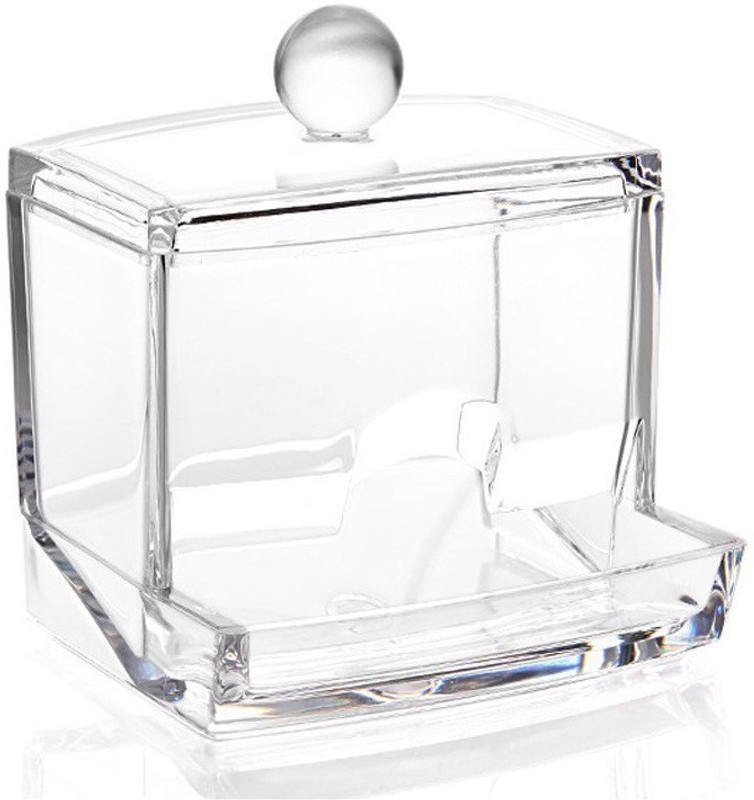 Premsons Cotton Swabs Bud Holder & Storage Box - Transparent Ear Bud Holder Vanity Box(transperent)