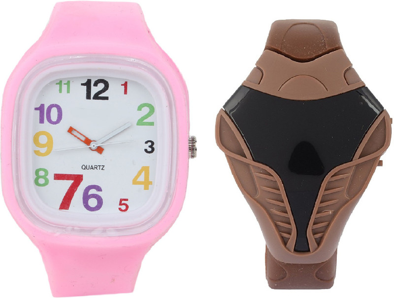 sooms cosmic brown cobra digital led boys watch with big size dial analog unisex Analog-Digital Watch  - For Boys
