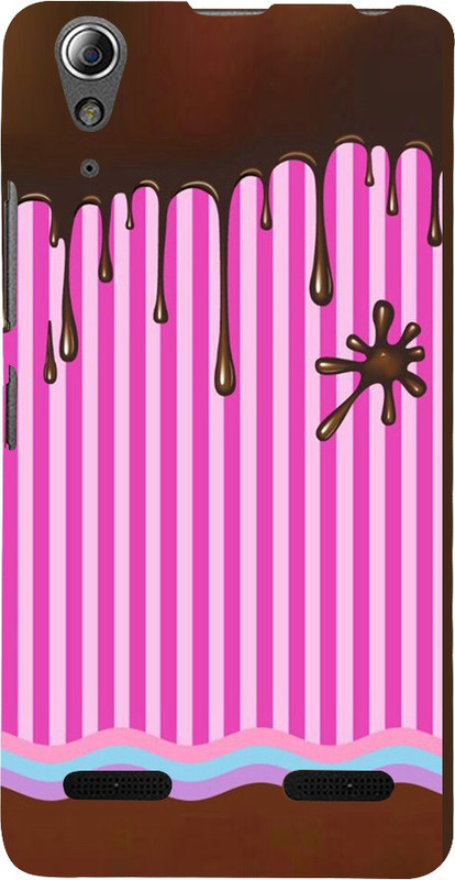 Snapdilla Back Cover for Lenovo A6000, Lenovo A6000 Plus, Lenovo A6000(Pink Stripes Dark Chocolate Dairy Milk Perfect Girly Fancy Case)