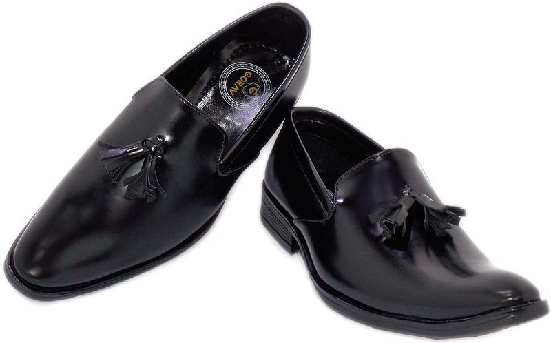 gorav Boys Slip on Oxford Shoes(Black)