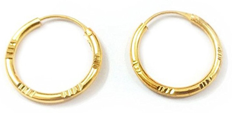 solidindia craft HoopEarrings17mmGold Metal Hoop Earring