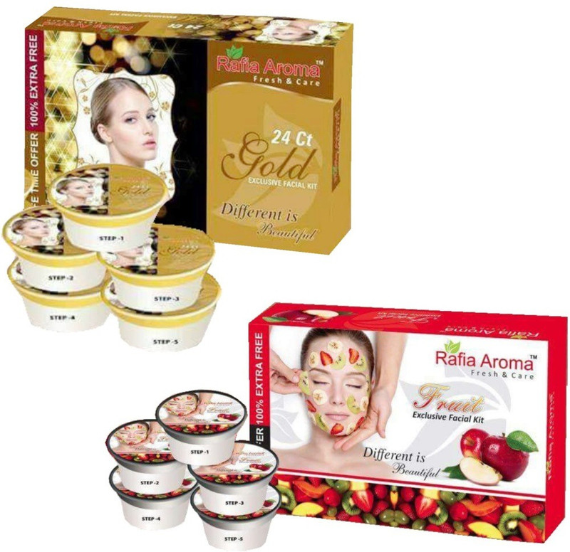 rafia aroma 24Ct Gold Mix Fruit Exclusive Facial Kit 660 g(Set of 2)