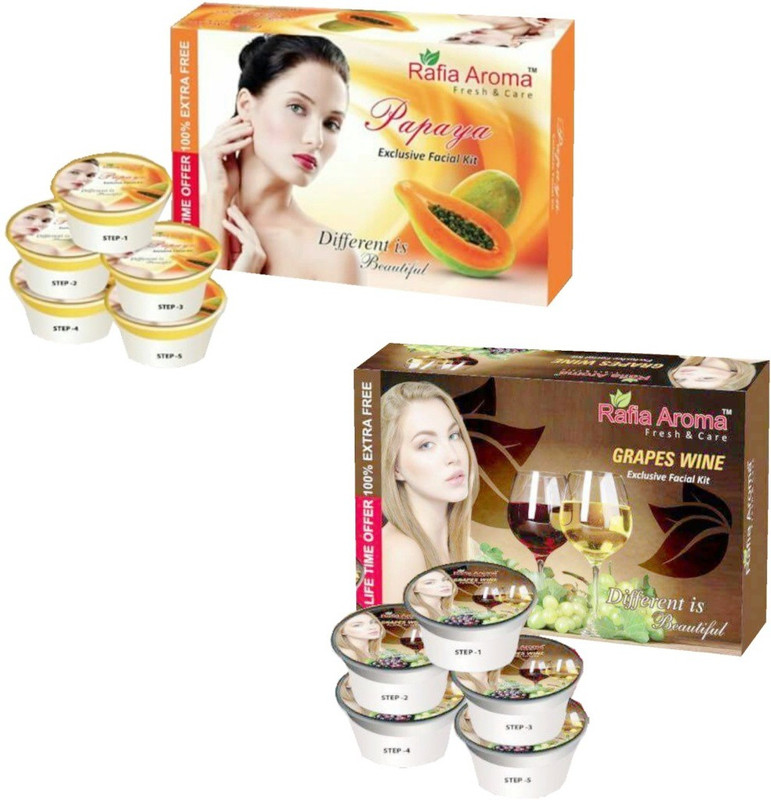 rafia aroma Papaya Wine Exclusive Facial Kit 660 g(Set of 2)