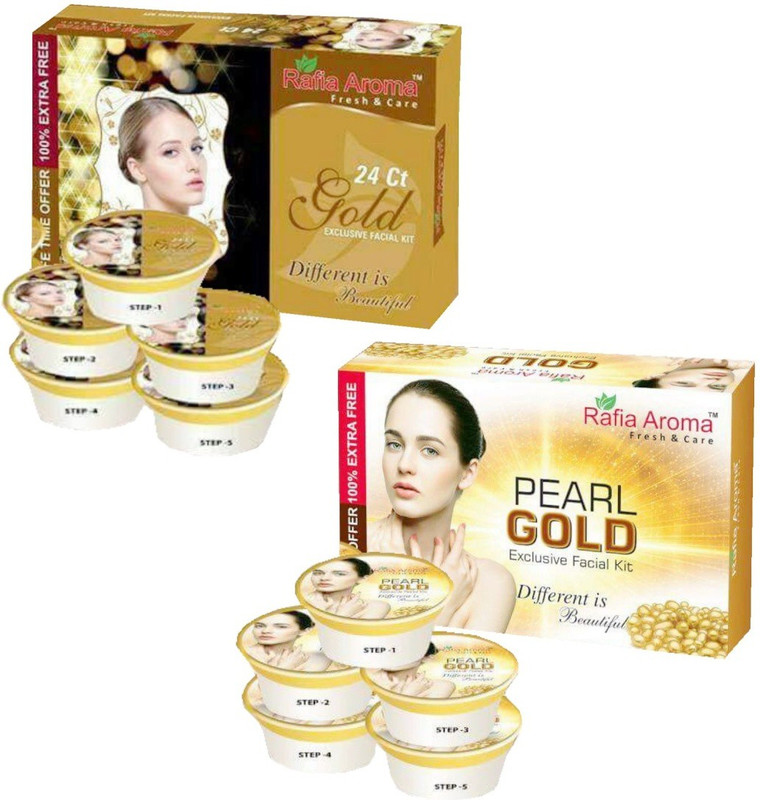 rafia aroma 24Ct Gold Pearl Gold Exclusive Facial Kit 660 g(Set of 2)