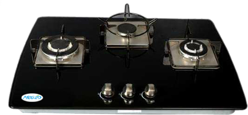 meglio MEGLIO AGLEA SSP 2 burner auto ignition glass top gas stove Steel Automatic Gas Stove(3 Burners)