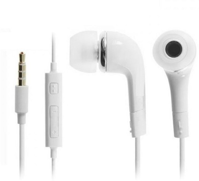 izac compatible in- ear handsfree earphones with extra BASS and volume controller for android, ios and devices, specially for music lovers (White) Wired Headset with Mic(White, In the Ear)
