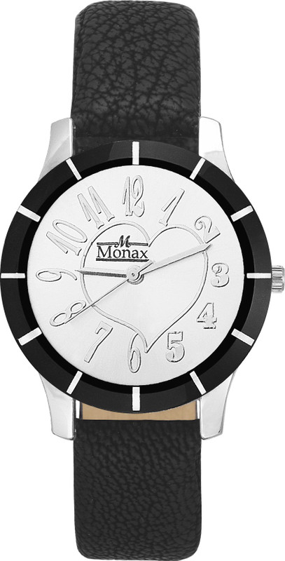 monax MW505 White Dial With Heart Printed Analog Watch  - For Women