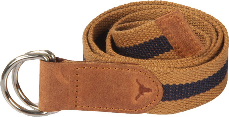 hidekraft Men & Women Casual Tan, Blue Canvas, Genuine Leather Belt