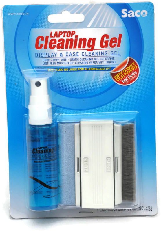 Saco Cleaning Gel with Microfiber Wiper & Brush for Computers(Cleaning Gel)