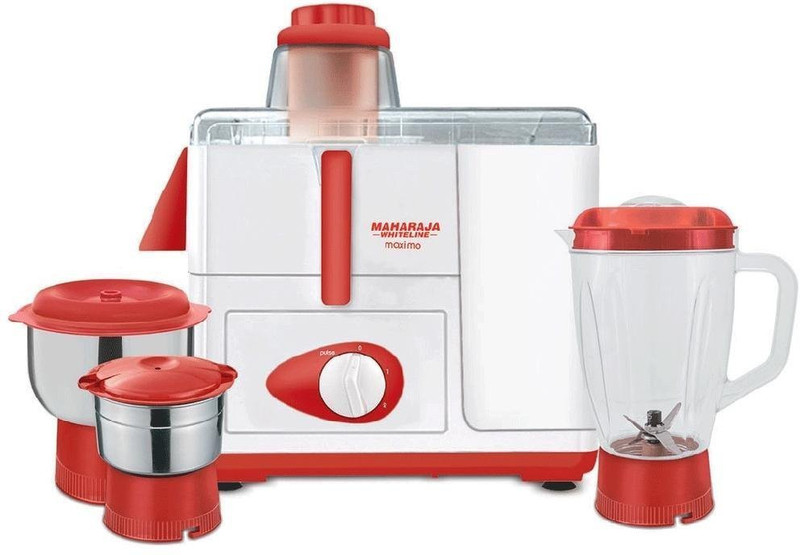 Maharaja Whiteline Maximo 230 W Juicer Mixer Grinder(Red, White, 3 Jars)