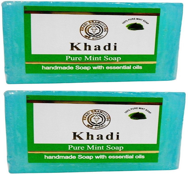 khadikhazana pure mint soap 125grams (pack of 2)(2 x 62.5 g)
