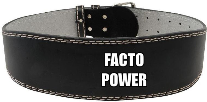 FACTO POWER WEIGHT LIFTING BELT IN P.U MATERIAL FOR HOME GYM Back Support (XL, Black)