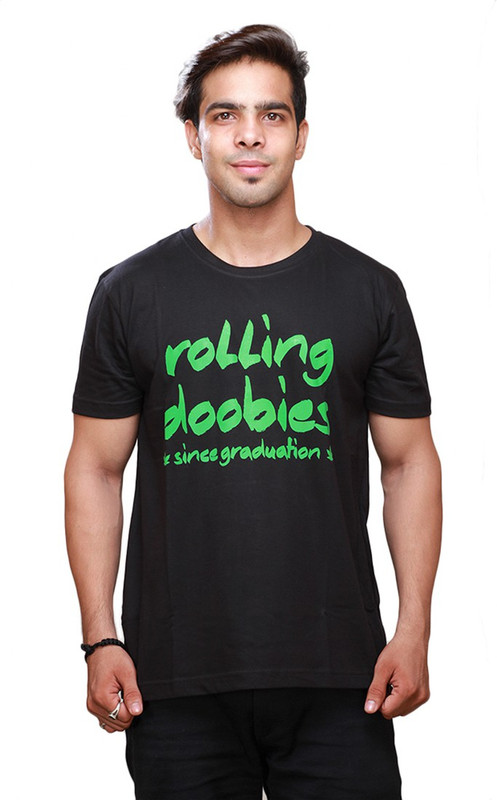 hipster lifestyle Solid, Printed, Humour & Comic Men & Women Round Neck Black T-Shirt