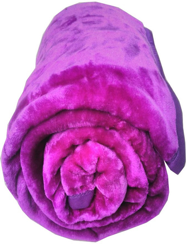 truevalue creations Floral Single Mink Blanket(Polyester, Purple)