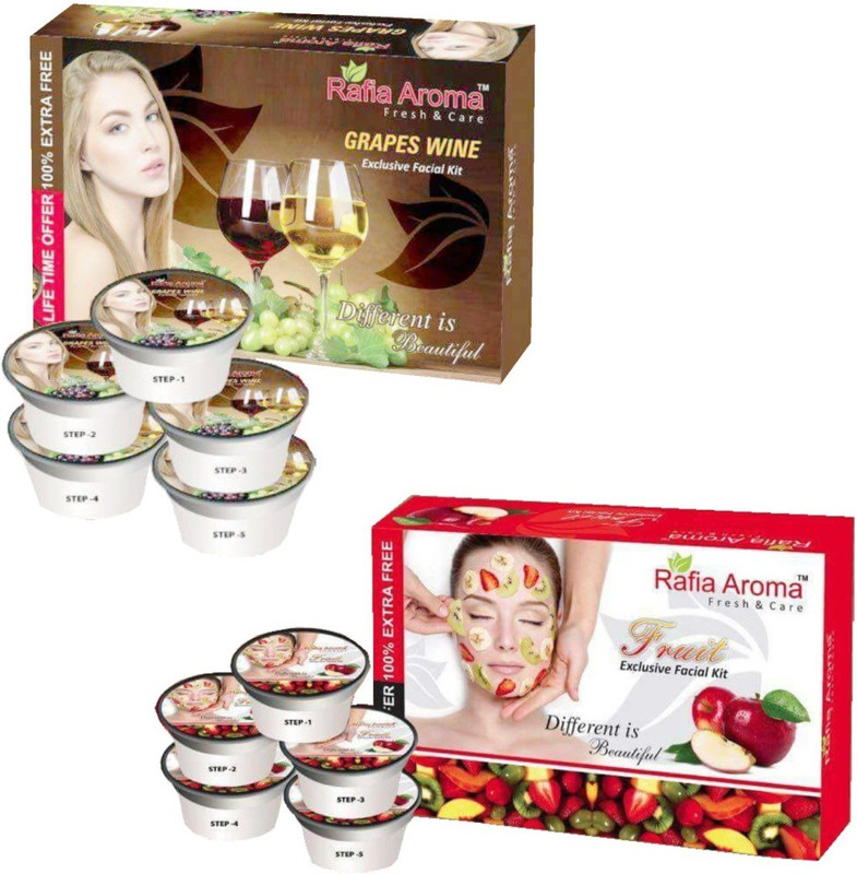 rafia aroma Wine Mix Fruit Exclusive Facial Kit 660 g(Set of 2)