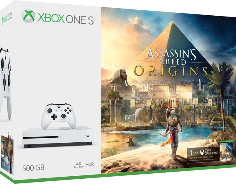 Microsoft Xbox One S 500 GB with Assassin's Creed Origins(White)