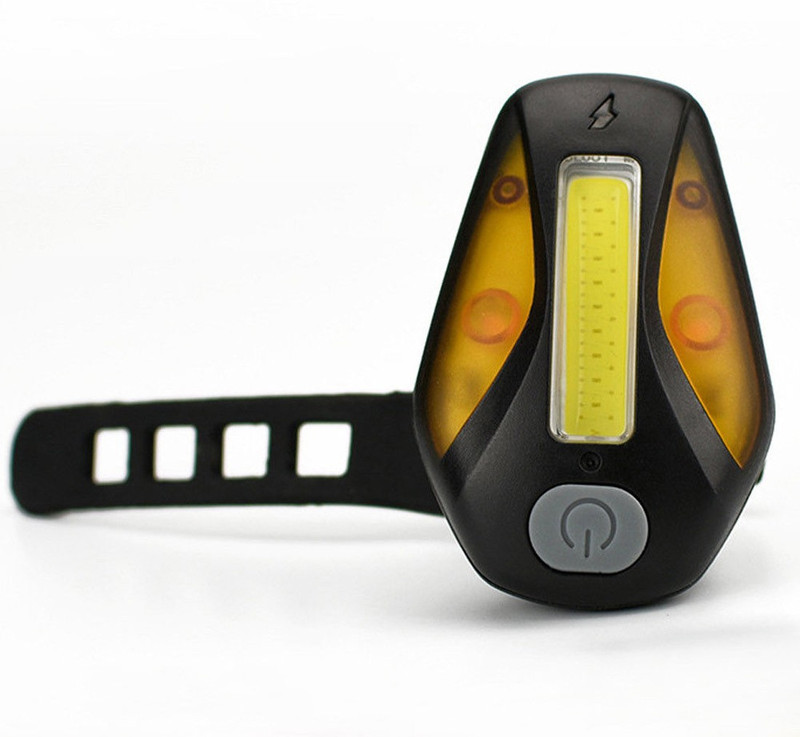 schrodinger 10053 Bicycle Bike Cycle COB USB Rechargeable Tail Rear LED Light LED Rear Break Light(Yellow)