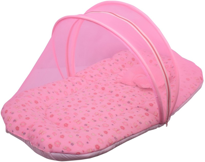 Momsyard Nylon Infants Pink Heart Velvet New Born Baby Tent- Pink Mosquito Net(Pink)