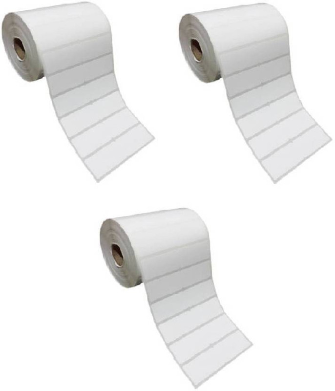 youtech 38X38MM Barcode Label Set of 3 Self-adhesive Paper Label (White) 2'up 3000x3=9000 Paper Label(w)