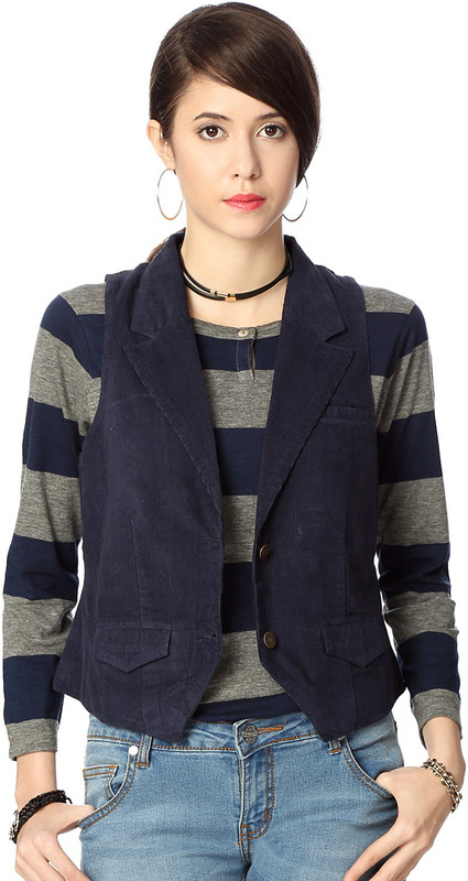 People Sleeveless Solid Women Jacket