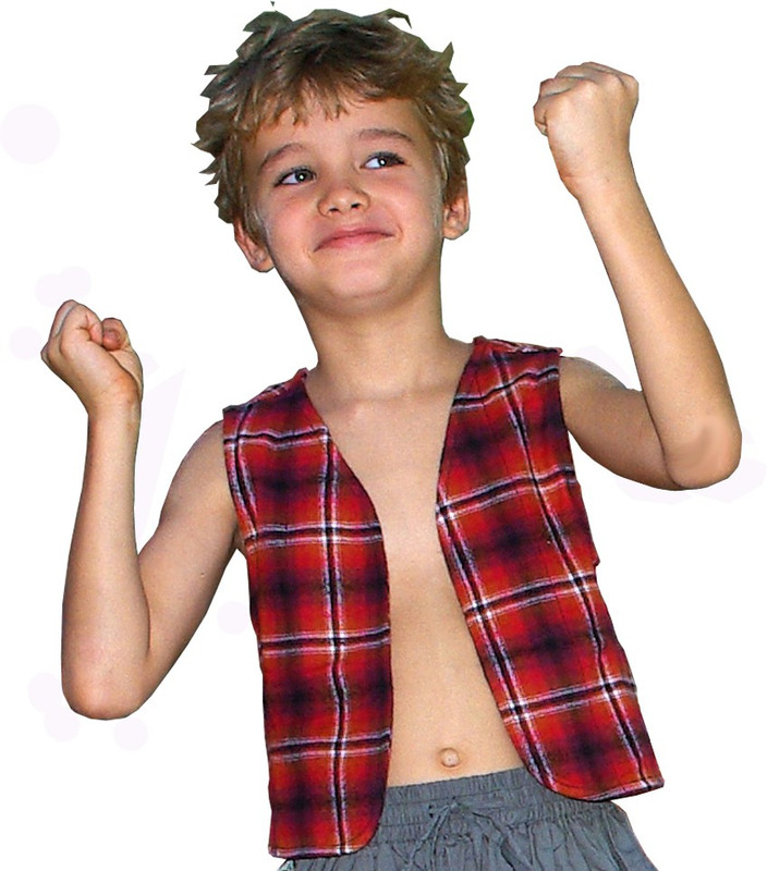 Aummade Sleeveless Checkered Baby Boys Jacket