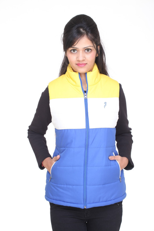 Trufit Sleeveless Striped Women Bomber Jacket