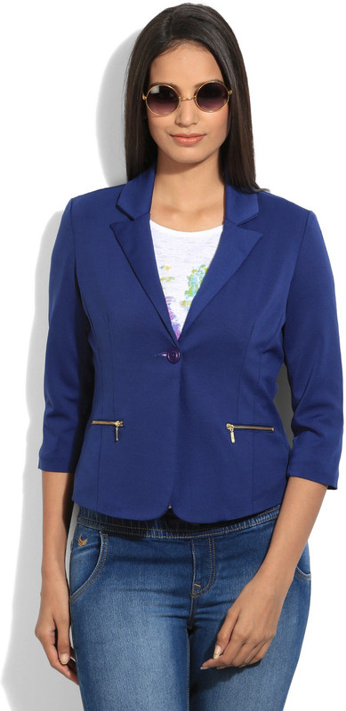 Flying Machine Full Sleeve Solid Women Blazer Jacket