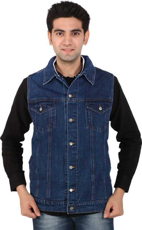 Magneto Sleeveless Solid Men Jacket