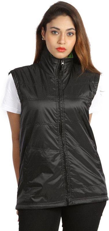 Campus Sutra Sleeveless Solid Women Quilted Jacket