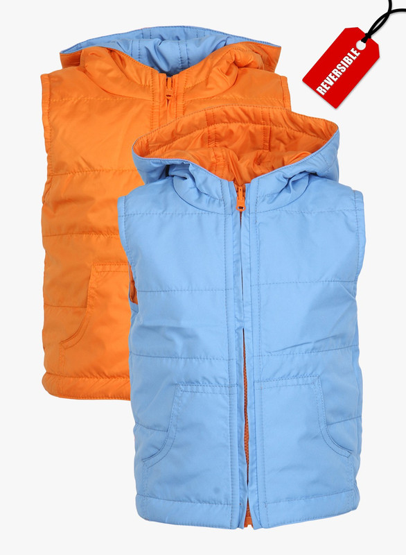 Baby League Sleeveless Solid Baby Boys Quilted Jacket