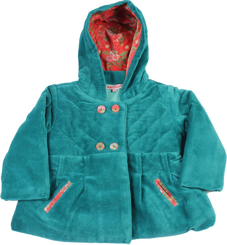 Nauti Nati Full Sleeve Self Design Baby Girls Jacket