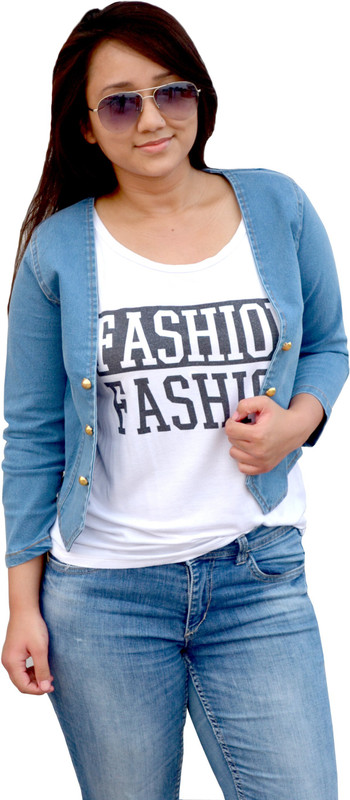 Aarti Collections Solid Women Denim Jacket