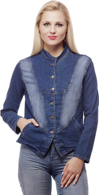 99 Affair Full Sleeve Self Design Women Denim Jacket