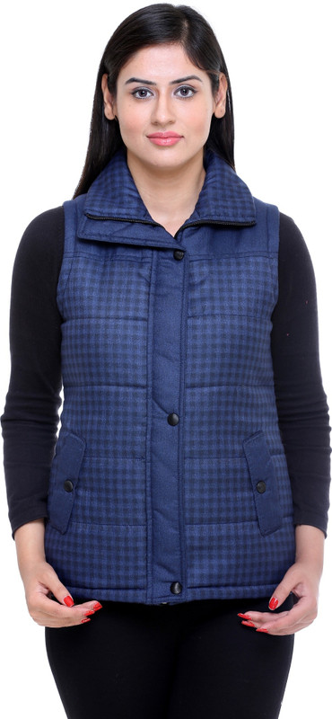 Trufit Sleeveless Checkered Women Jacket