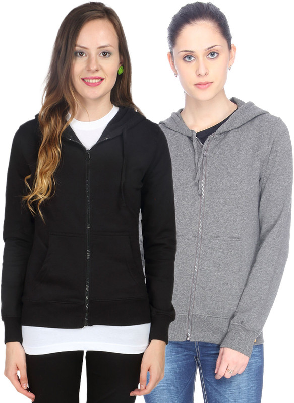 Campus Sutra Full Sleeve Solid Women Fleece Jacket